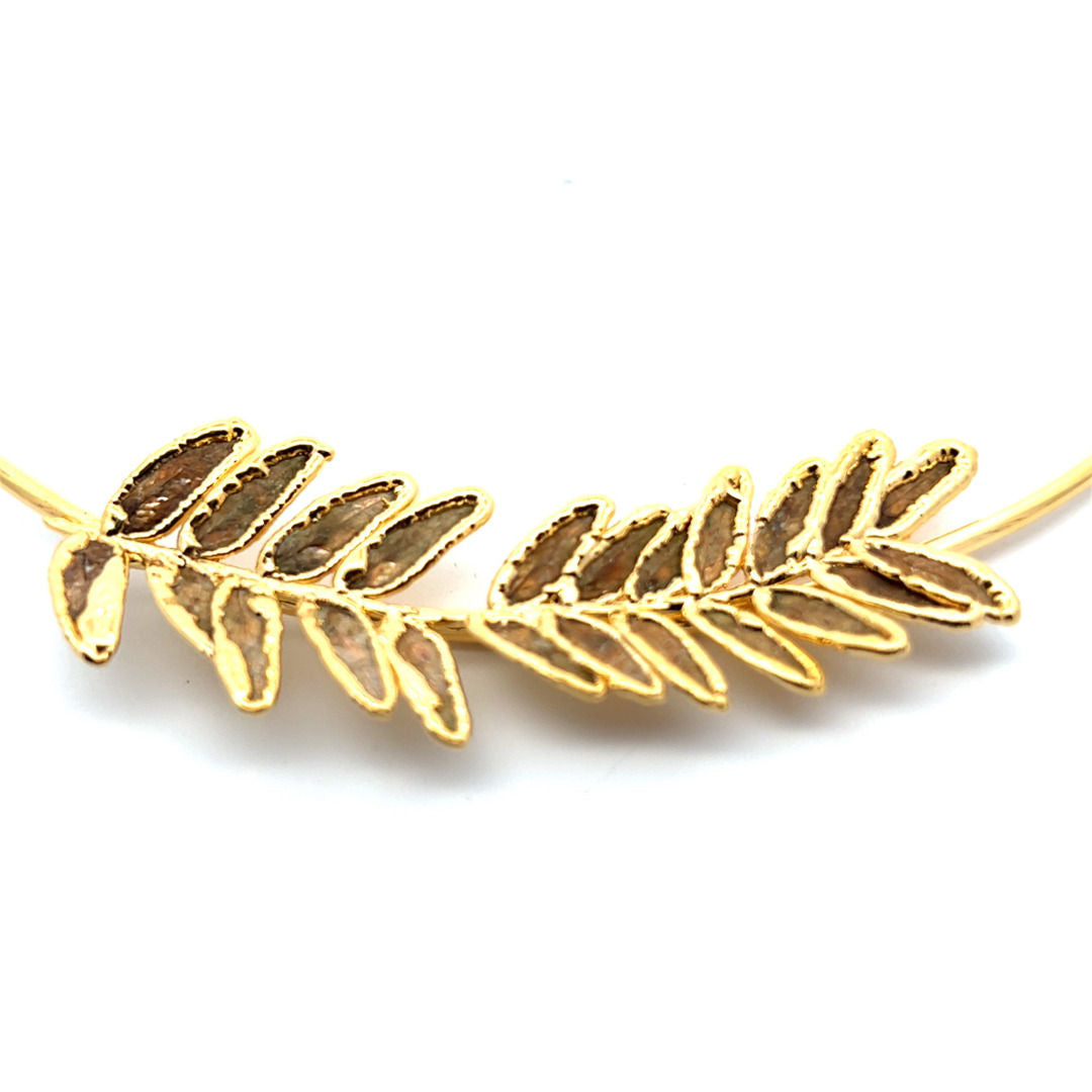 Akazienzweig Collier, vergoldet