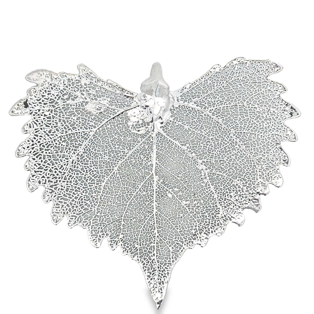 Baumwollblatt Anhänger, Echtblatt, mit Kette rhodiniert