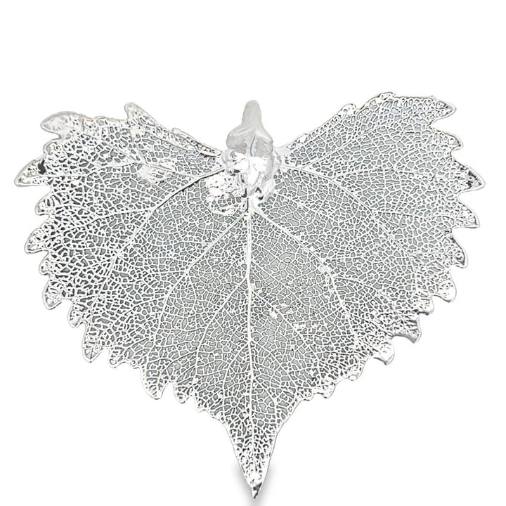 Baumwollblatt Anhänger, Echtblatt, mit Kette rhodiniert