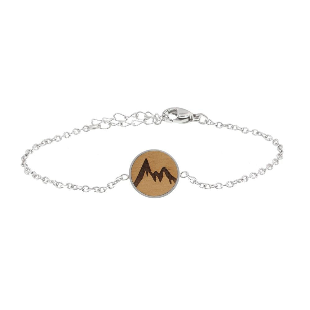 Berg Armband Skyla aus Edelstahl und Nussholz