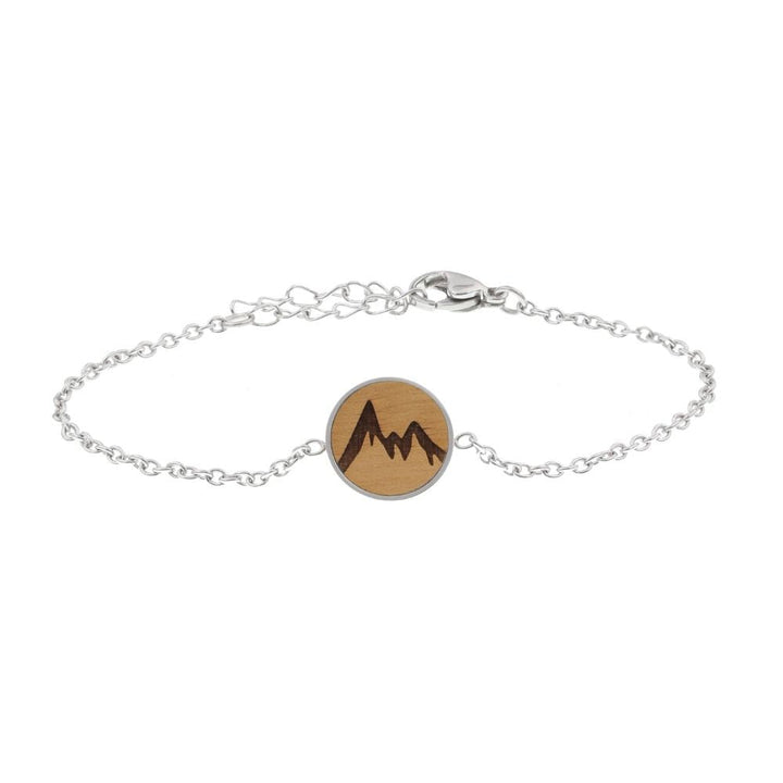 Berg Armband Skyla aus Edelstahl und Nussholz