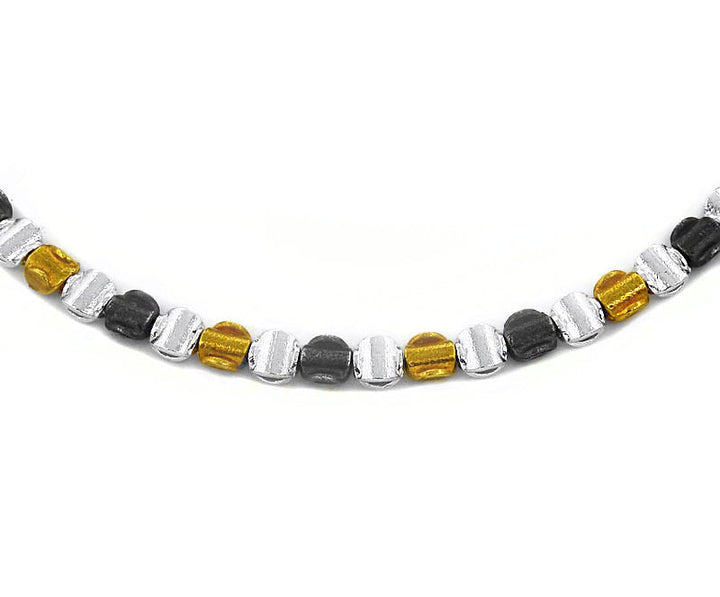 Collier Silber, Silber vergoldet  und Silber geschwärzt