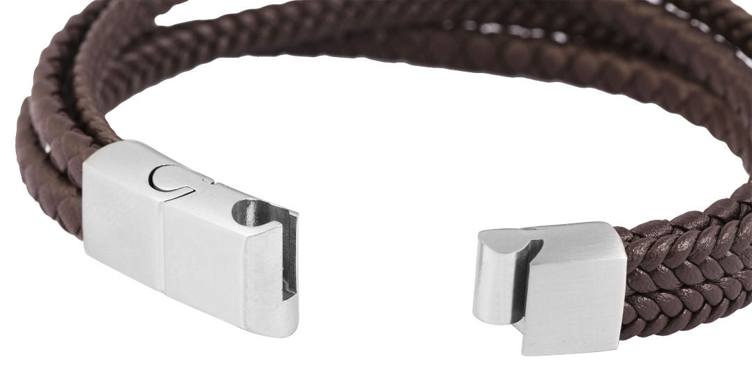 Echtlederarmband in braun mit Magnetschliee
