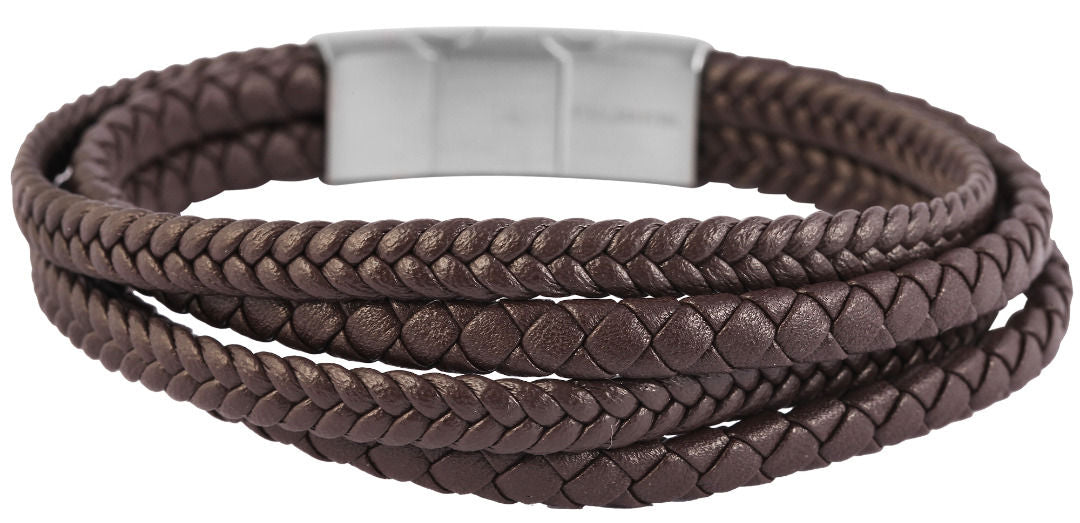 Echtlederarmband in braun mit Magnetschliee