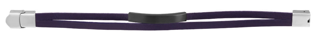 Echtlederarmband mit Edelstahlgravurplatte, violett/schwarz