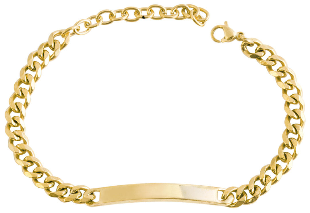 Edelstahl Gravurarmband, 16+5 cm, Goldfarben