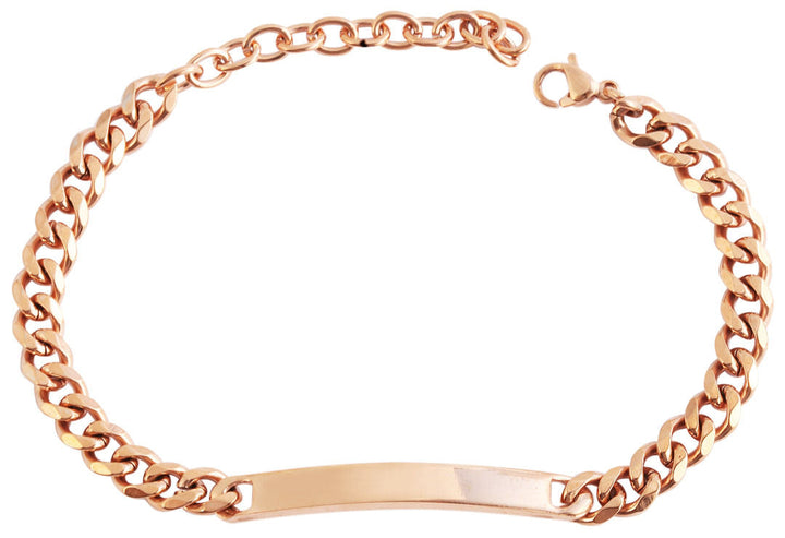 Edelstahl Gravurarmband, 16+5 cm, Roségoldfarben