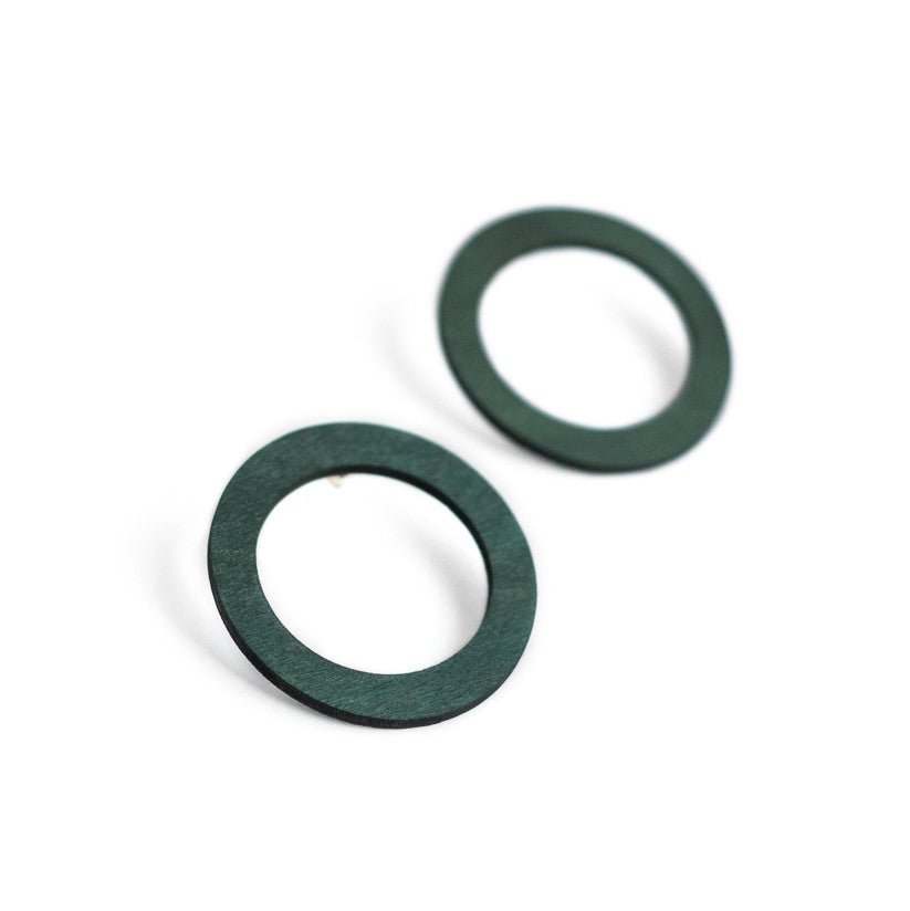 KORONA HOOP Ohrring Birke Grün, Silber