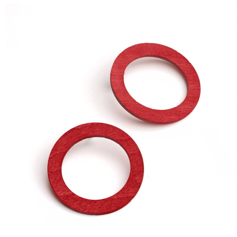 KORONA HOOP Ohrring Birke Rot, Silber