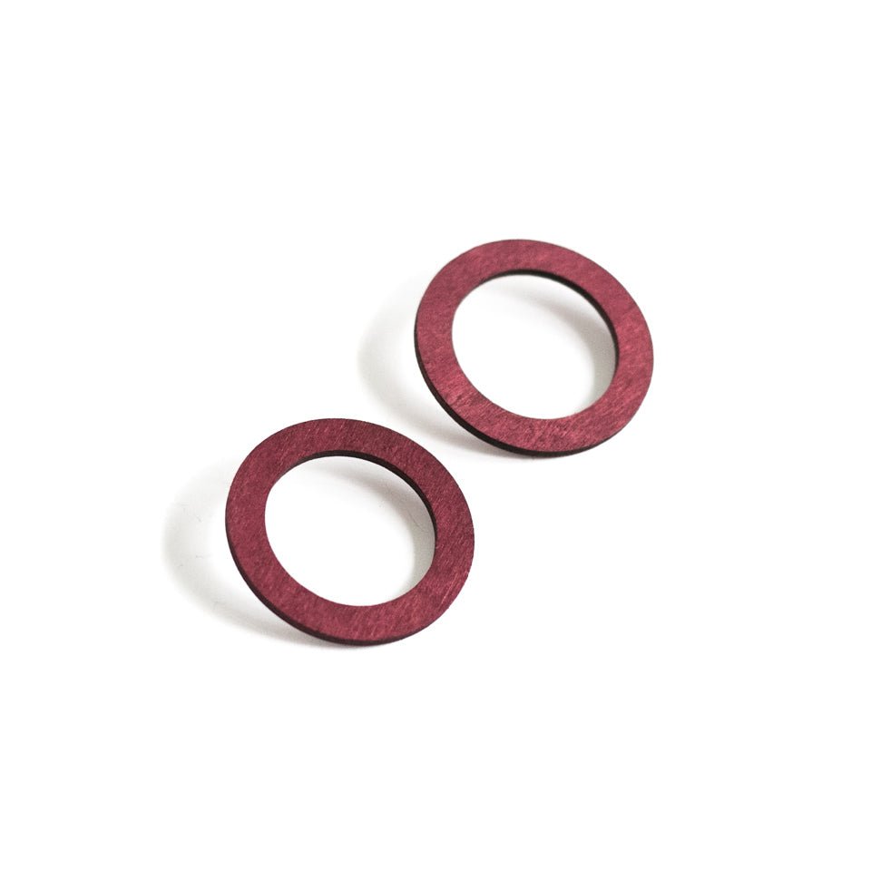 KORONA HOOP Ohrring Burgundy, Silber