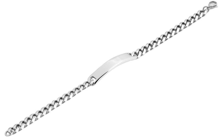 Panzerketten-Identarmband aus Edelstahl, silberfarbig