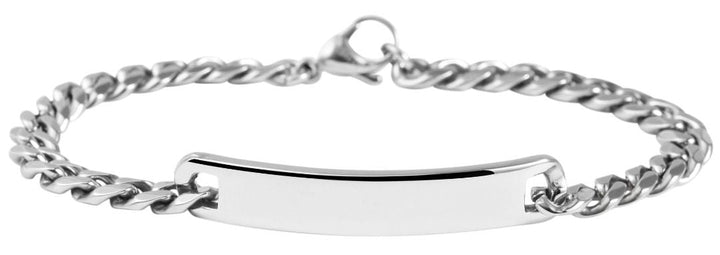 Panzerketten-Identarmband aus Edelstahl, silberfarbig