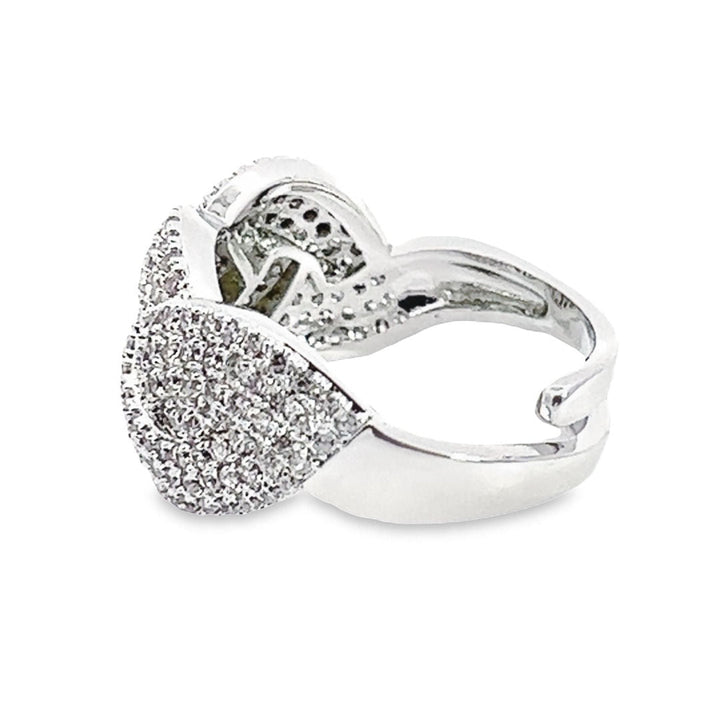 Ring rhodiniert mit Zirkonia Steinen