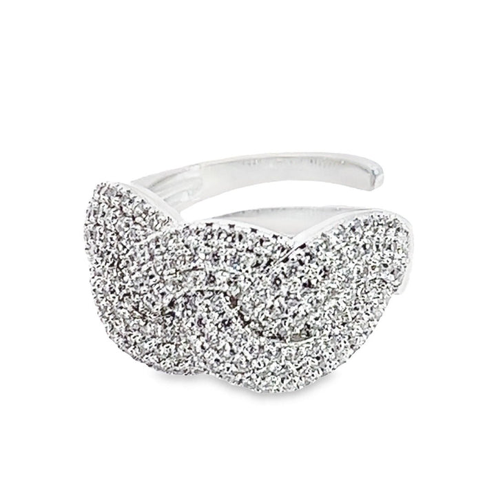 Ring rhodiniert mit Zirkonia Steinen