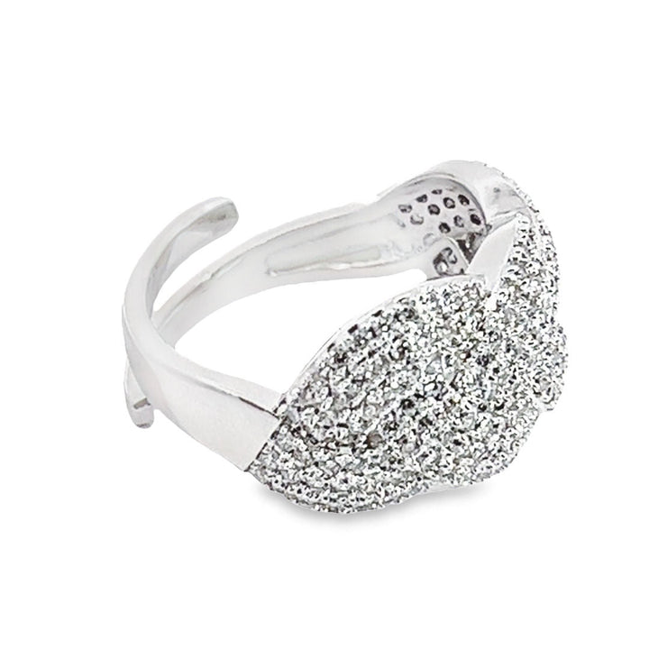 Ring rhodiniert mit Zirkonia Steinen