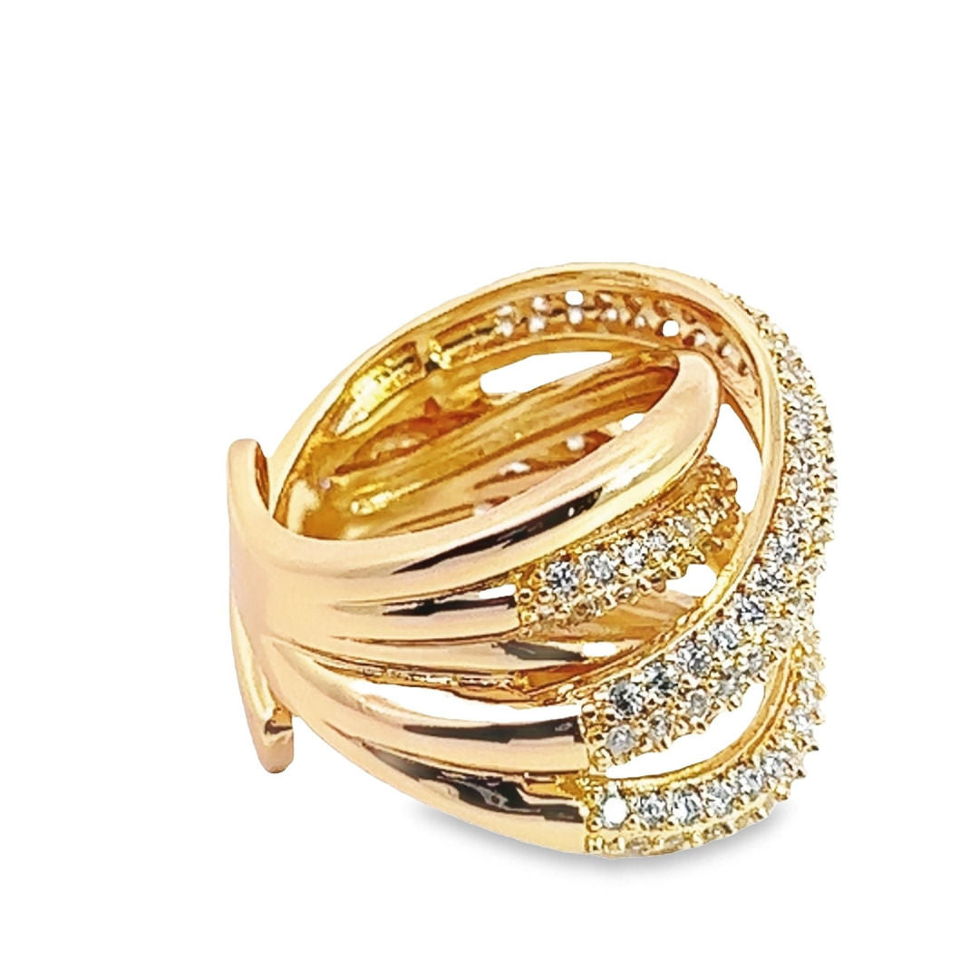 Ring vergoldet mit Zirkonia Steinen