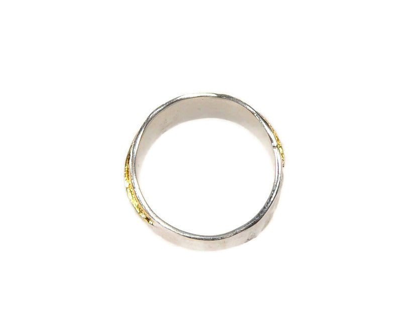 Ring Silber vergoldet und geschwärzt, Gr. 59