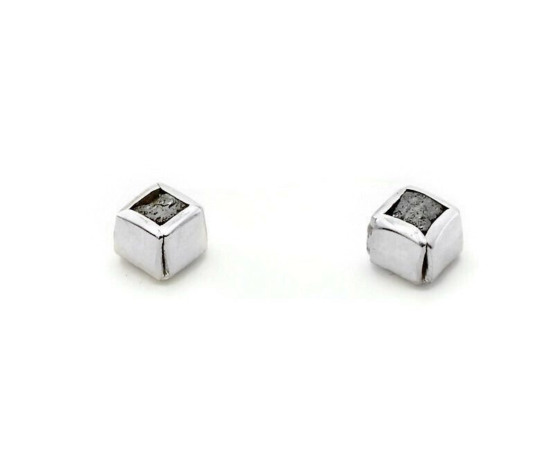 Ohrstecker Silber mit Rohdiamant
