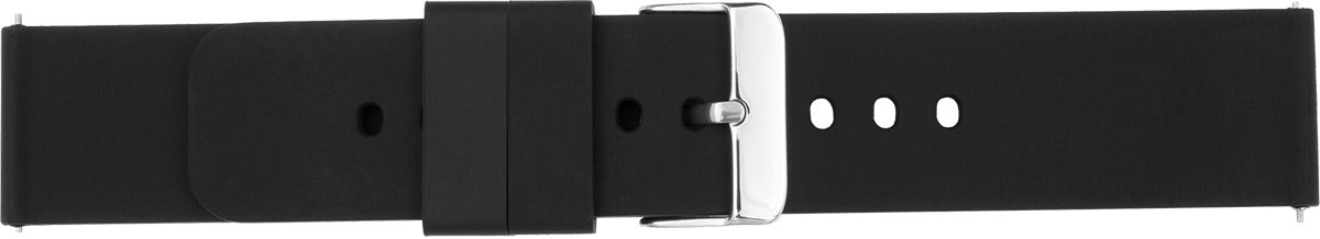 Silikonuhrarmband schwarz 18 mm