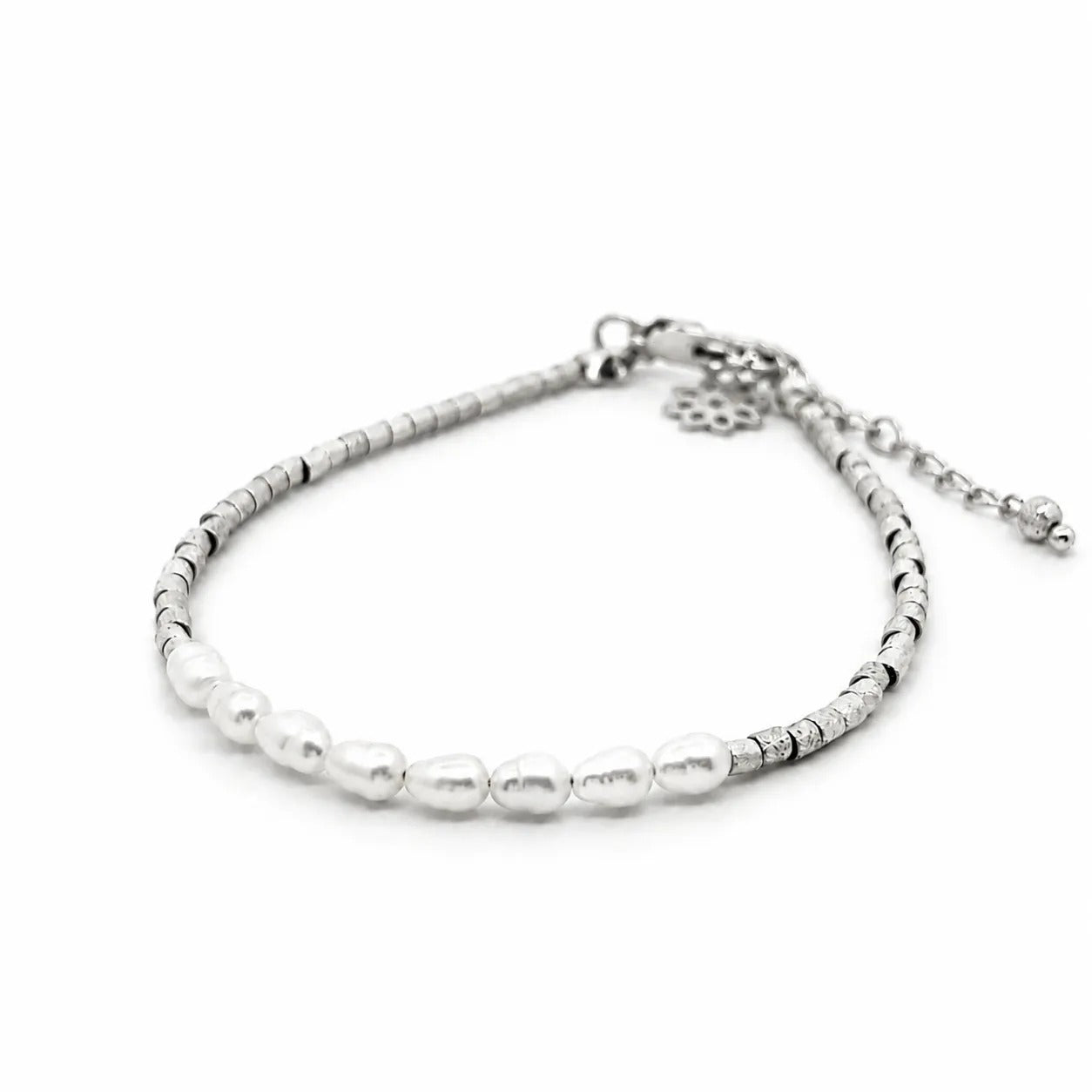 Atlas Pearls Bracelet (Placcato Rodio)