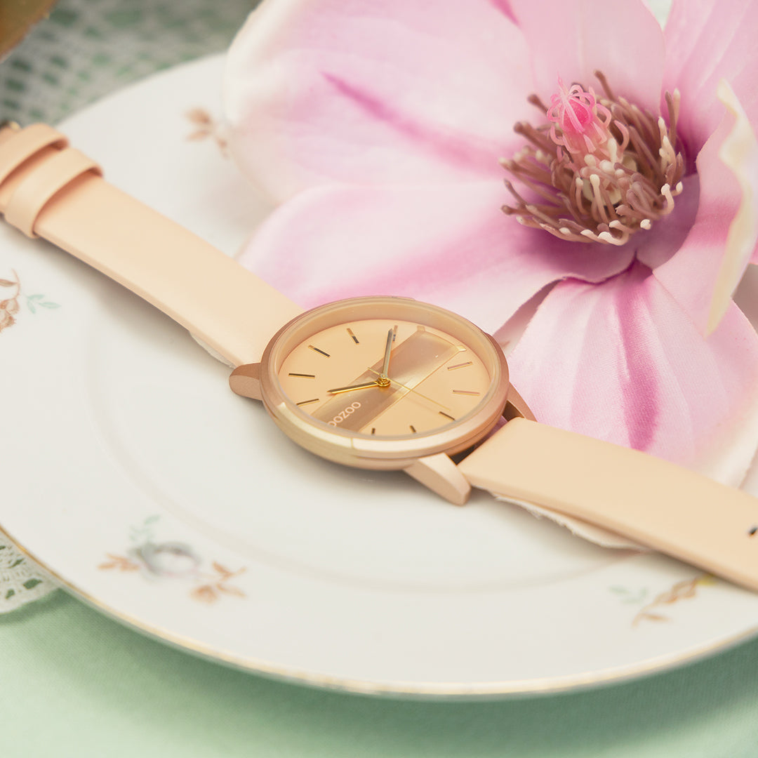 OOZOO Timepieces - C11151 - Damen - Leder-Armband - Rosa Champagner