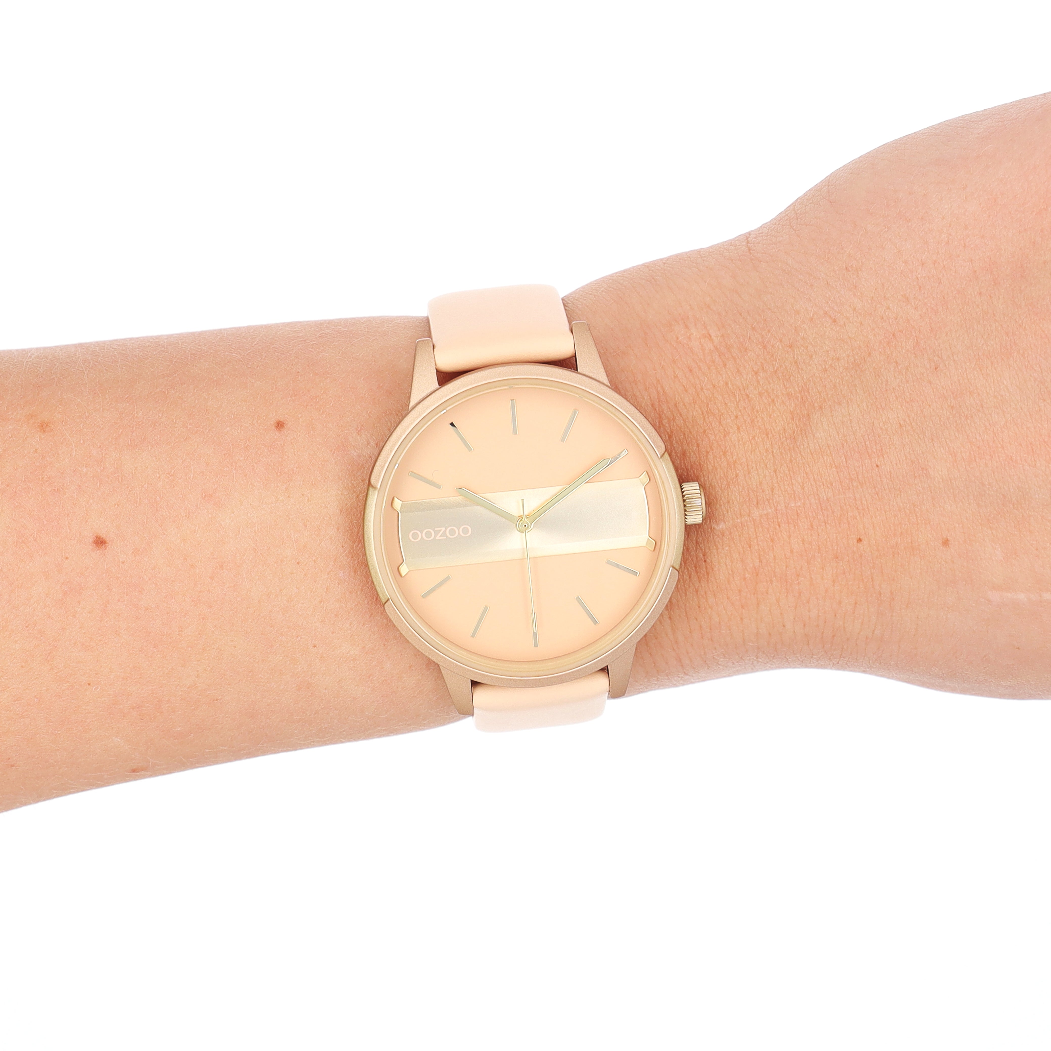 OOZOO Timepieces - C11151 - Damen - Leder-Armband - Rosa Champagner
