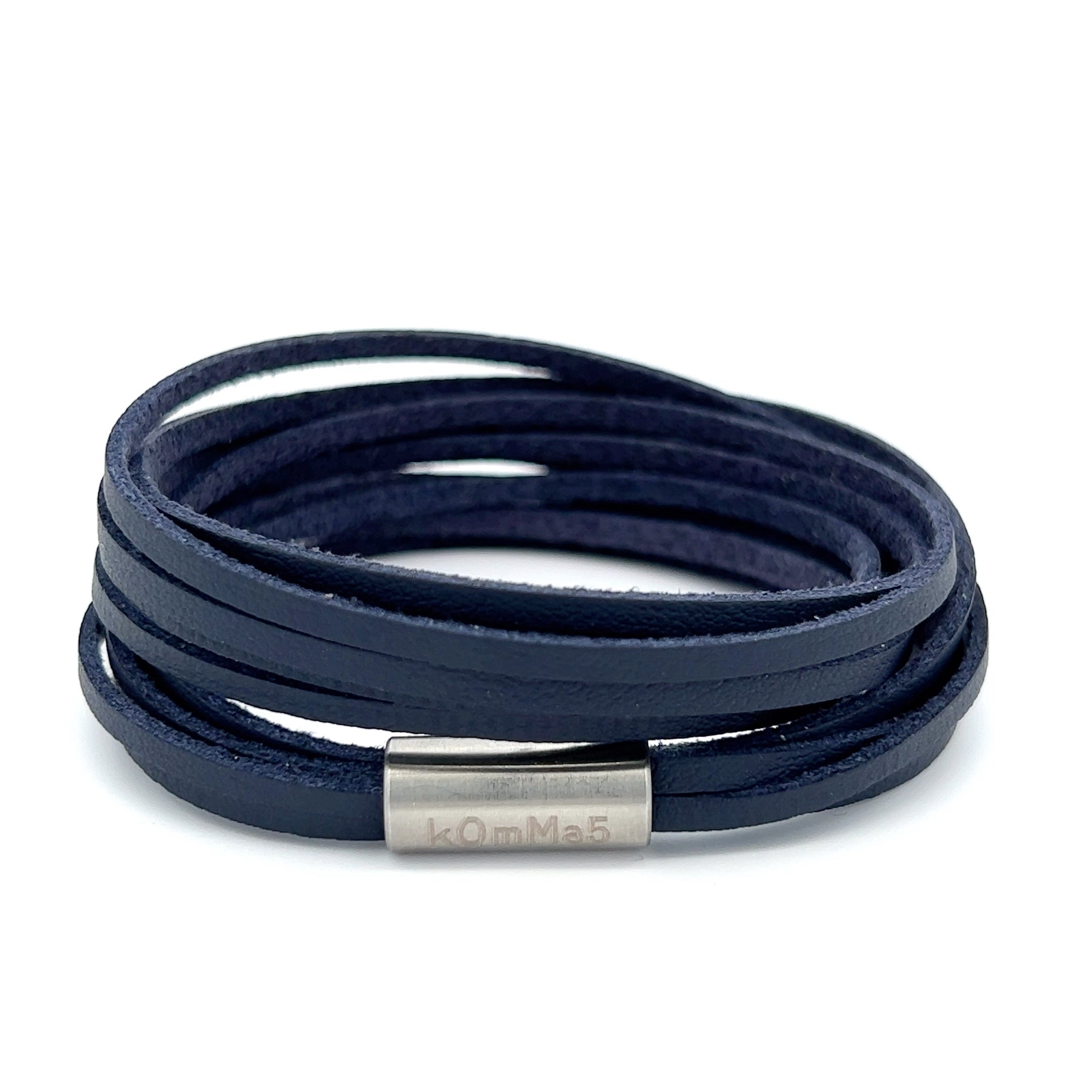 Dunkelblau  kOmMa5 doppelt gewickeltes Armband