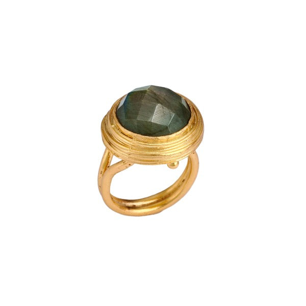Ring aus Messing vergoldet, Labradorit