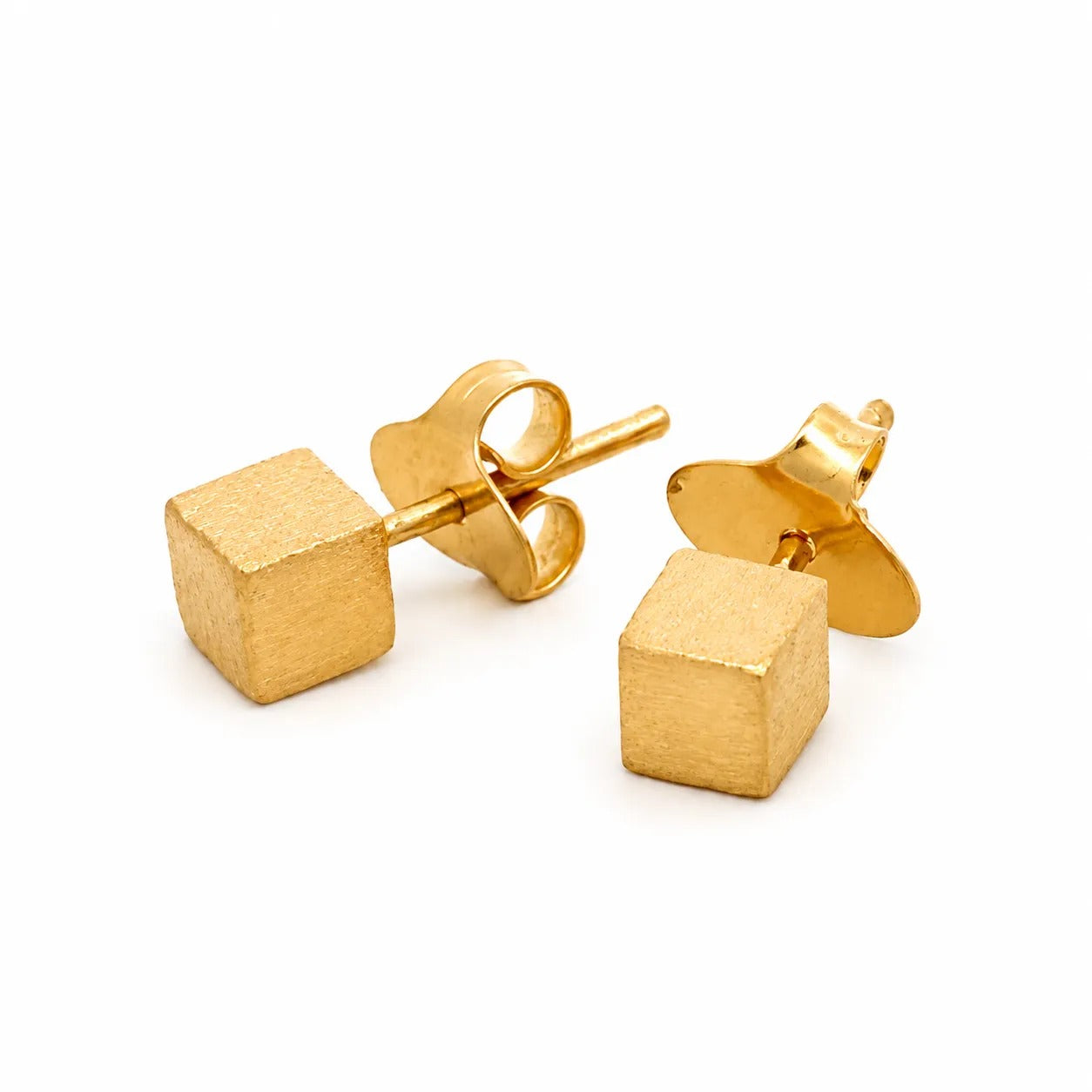 Qube Mini Earrings Gold Plated