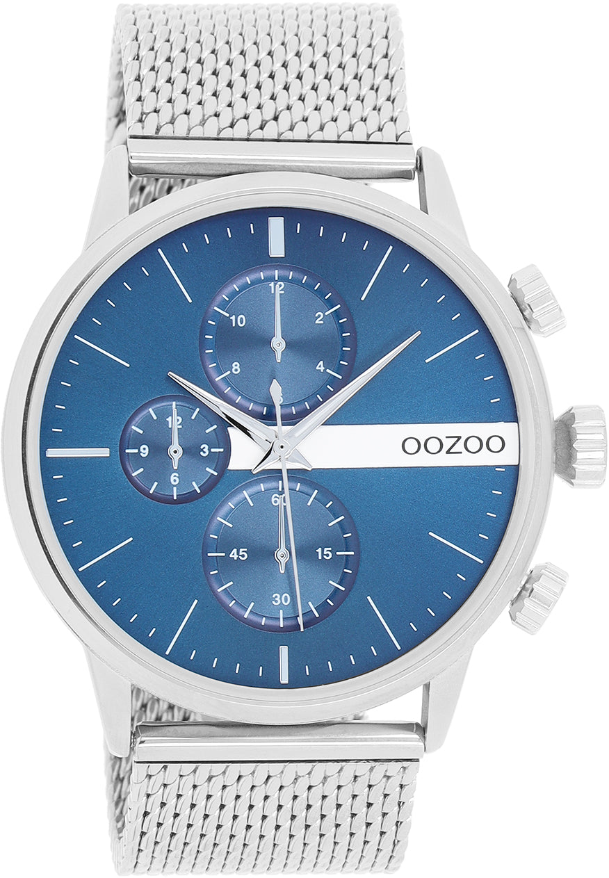 OOZOO Timepieces - C11100 - Herren - Mesh-Armband - Silber Blau