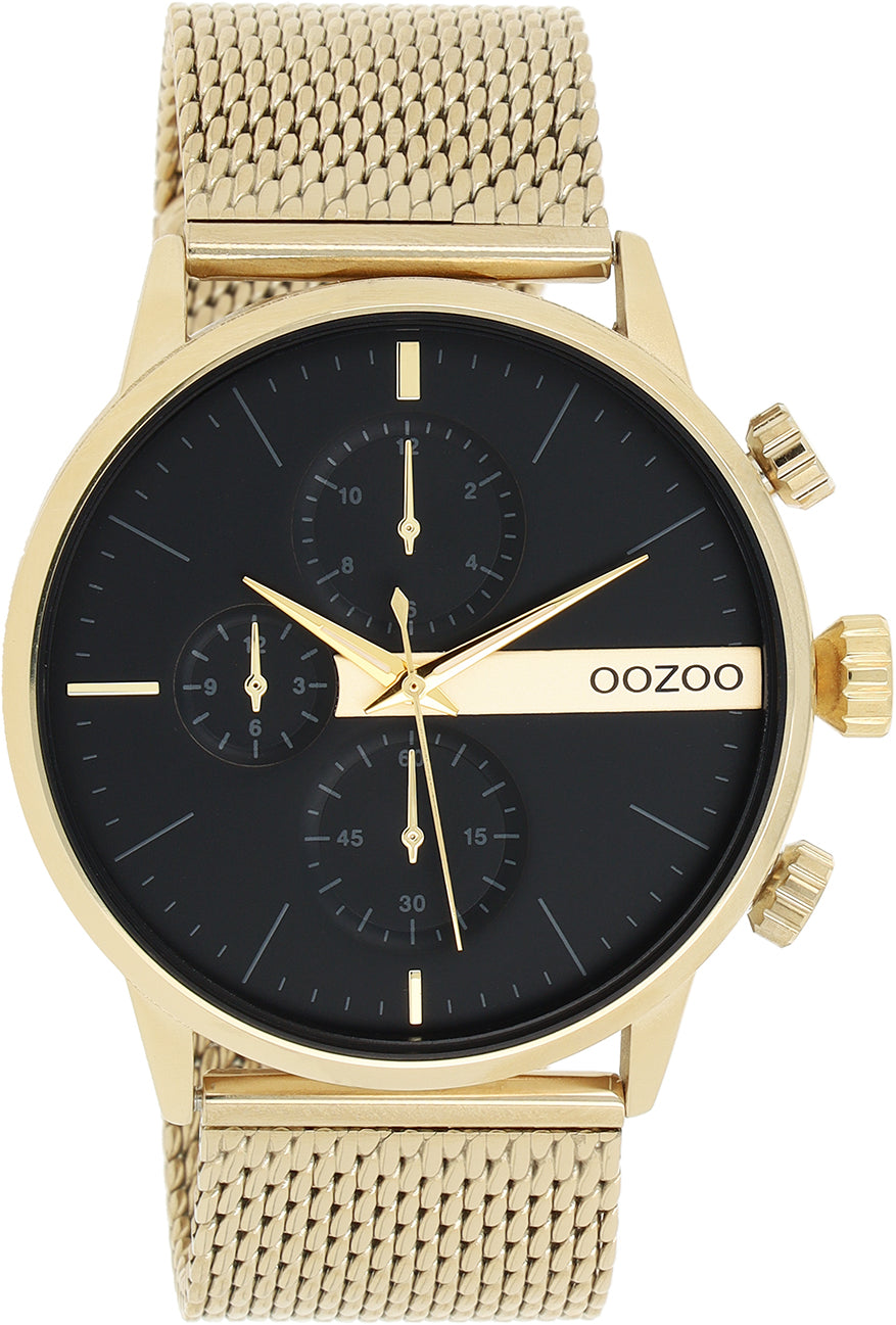 OOZOO Timepieces - C11102 - Herren - Mesh-Armband - Gold/Schwarz