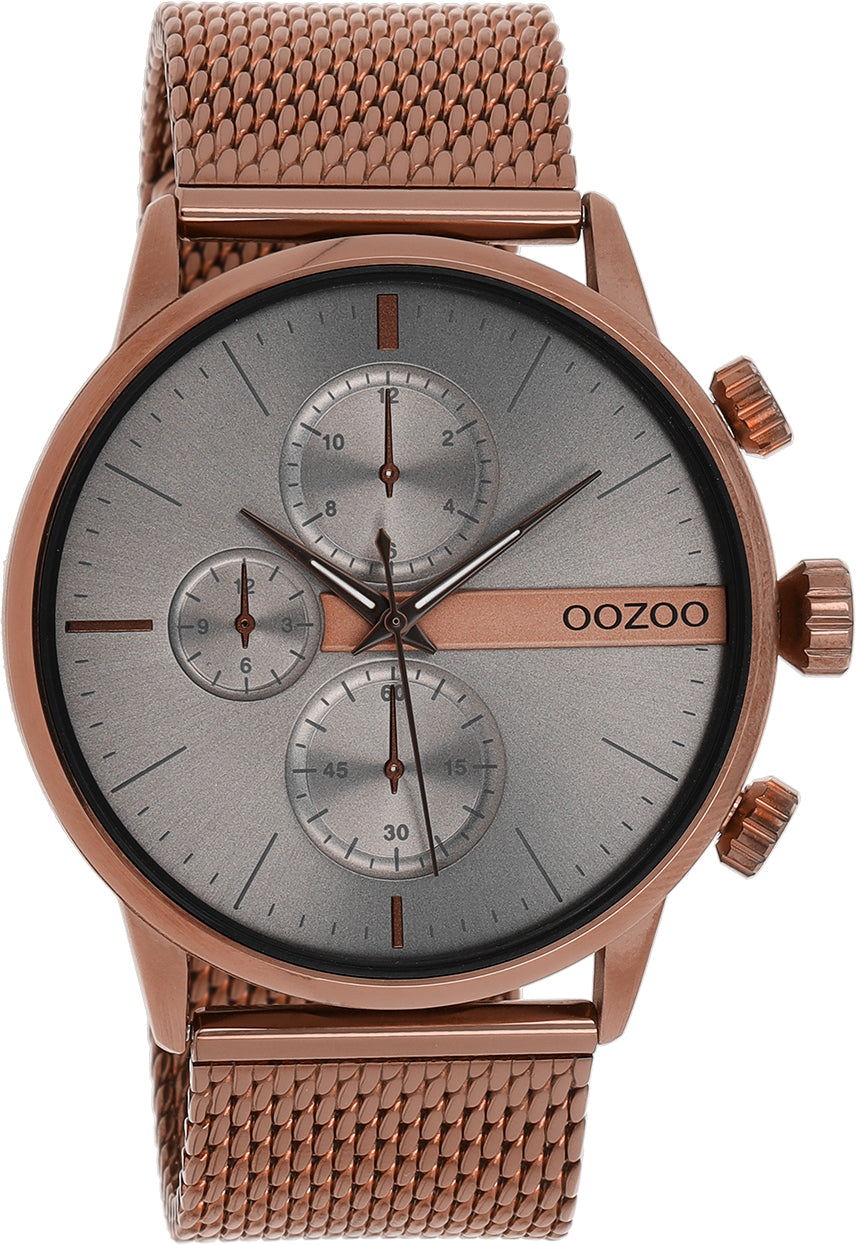 OOZOO Timepieces - C11103 - Herren - Mesh-Armband - Braun/Grau