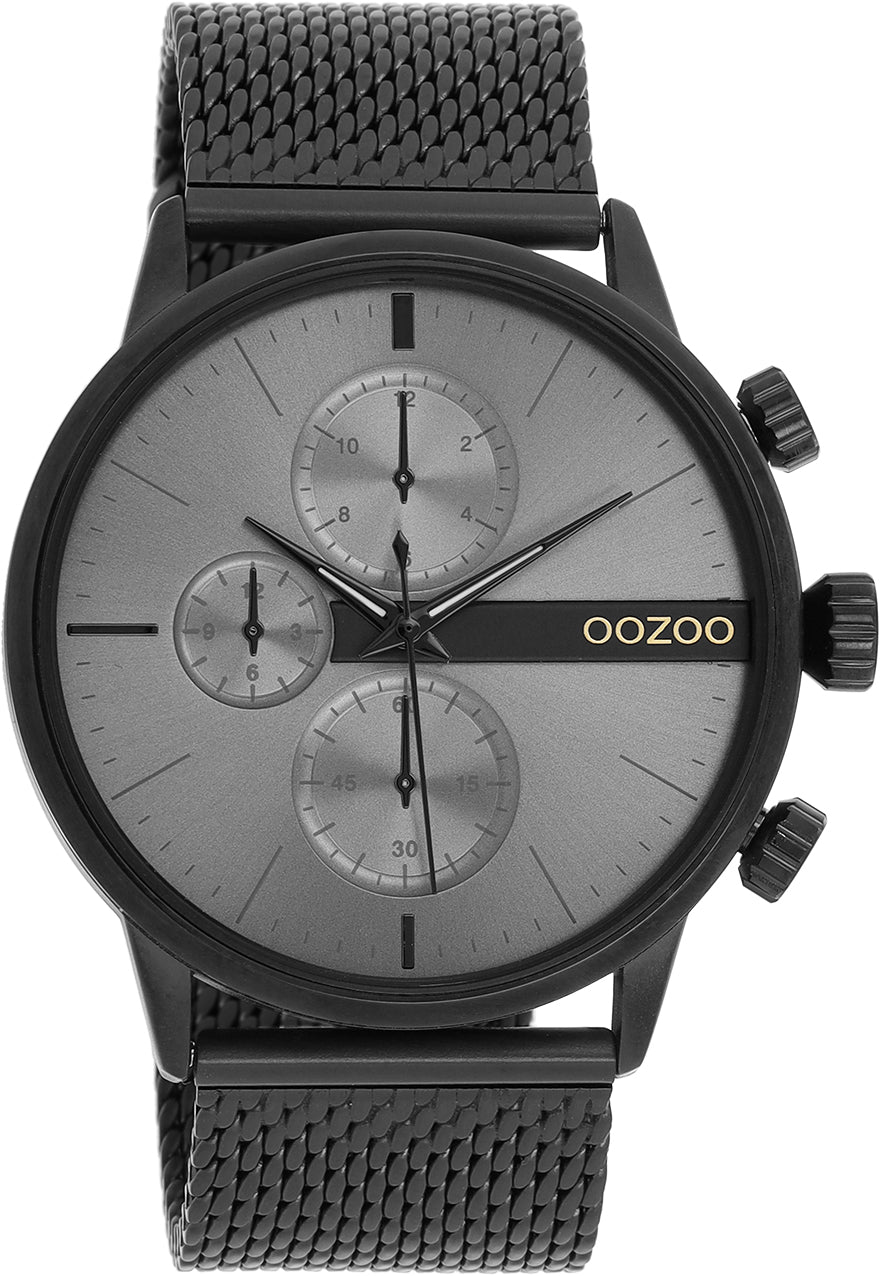 OOZOO Timepieces - C11104 - Herren - Mesh-Armband - Schwarz/Grau