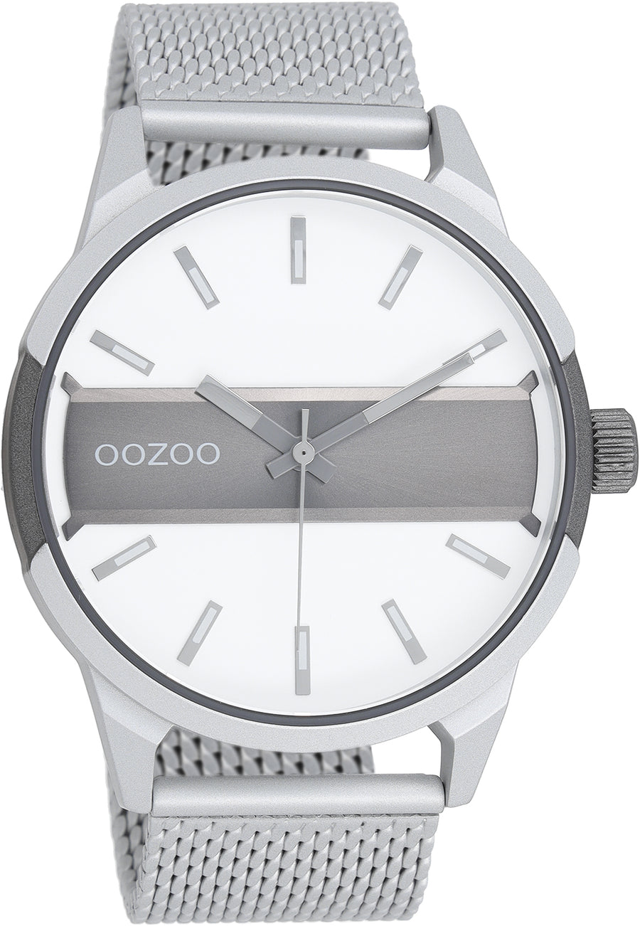 OOZOO Timepieces - C11105 - Herren - Mesh-Armband - Silber/Wei
