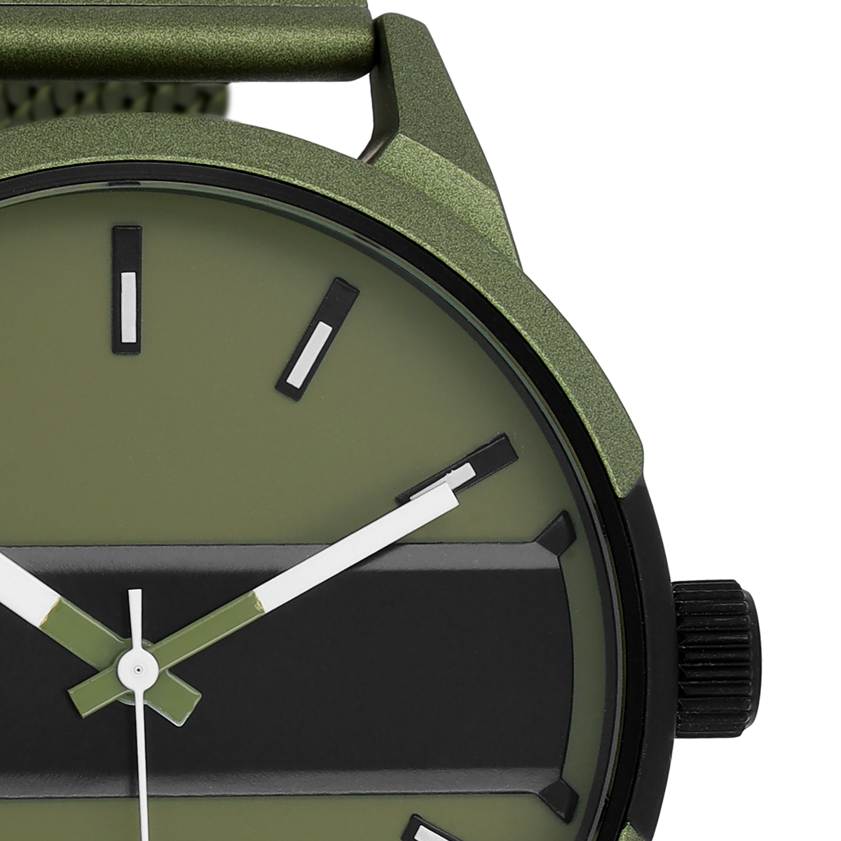 OOZOO Timepieces - C11107 - Herren - Mesh-Armband - Olivgruen Schwarz