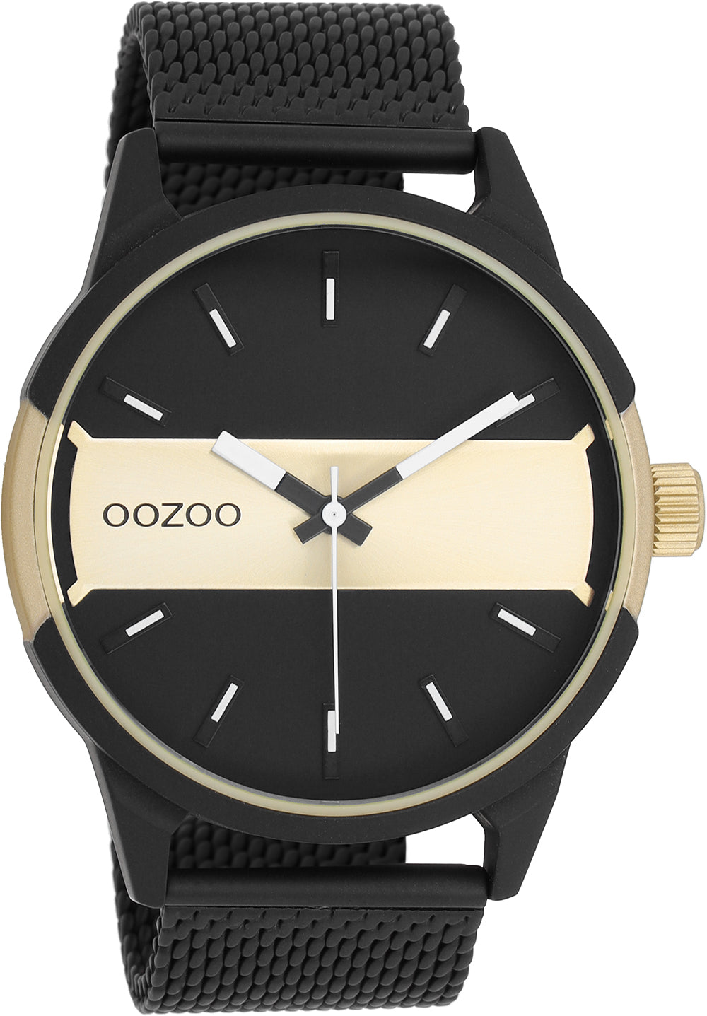 OOZOO Timepieces - C11108 - Herren - Mesh-Armband - Schwarz Gold
