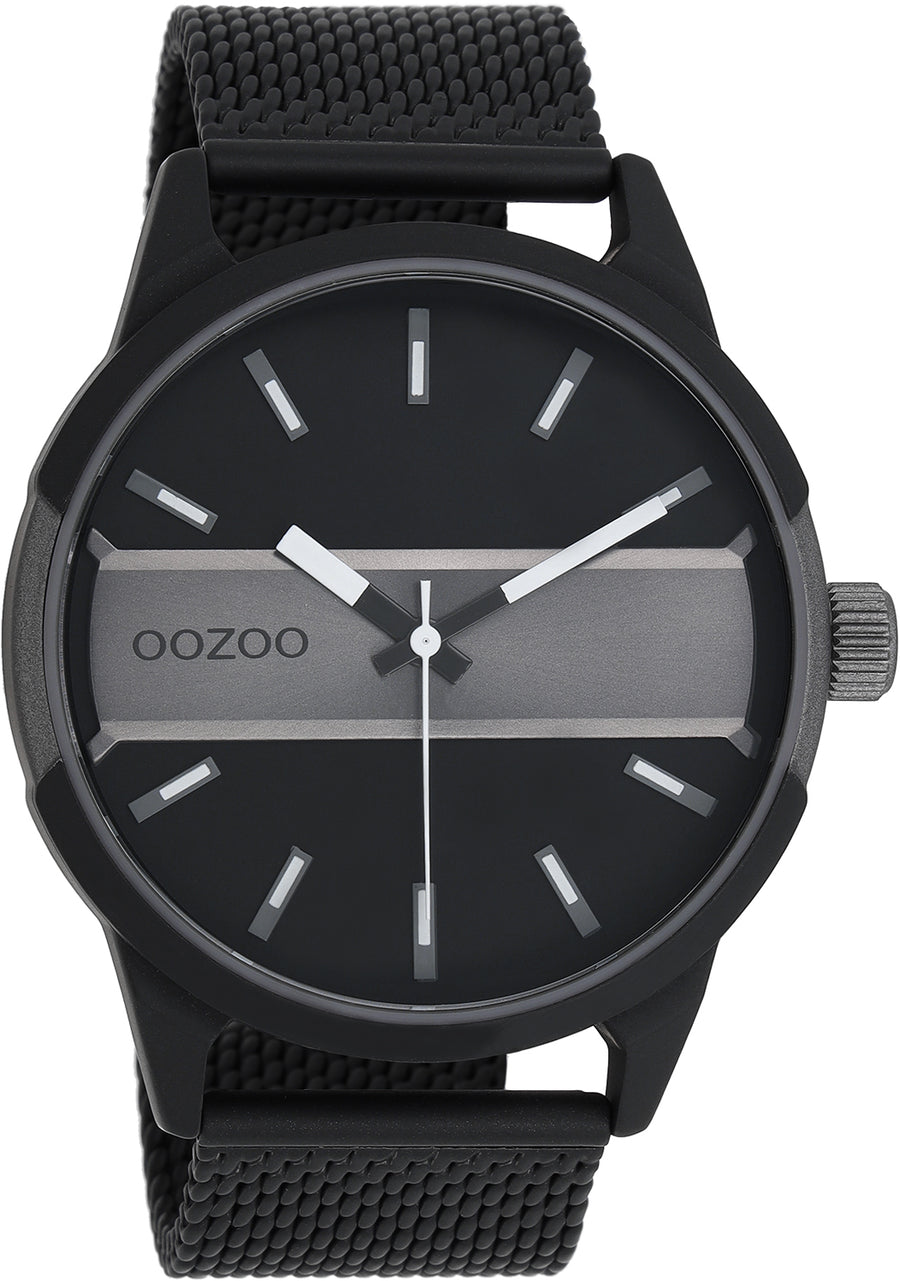 OOZOO Timepieces - C11109 - Herren - Mesh-Armband - Schwarz Grau