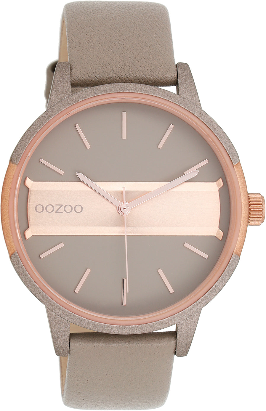 OOZOO Timepieces - C11153 - Damen - Leder-Armband - Taupe/Roségold