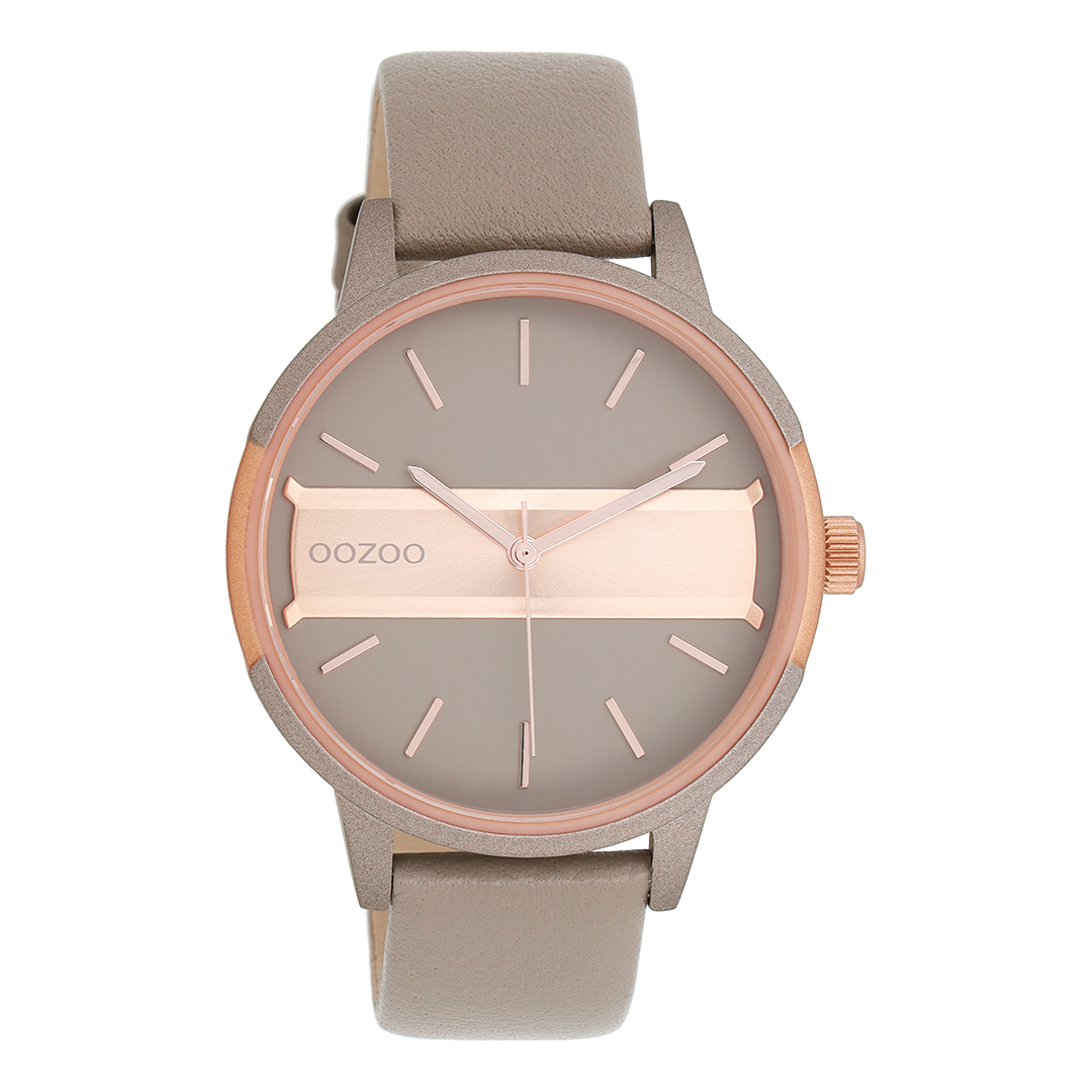 OOZOO C11153 Damenuhr Taupe/Roségold