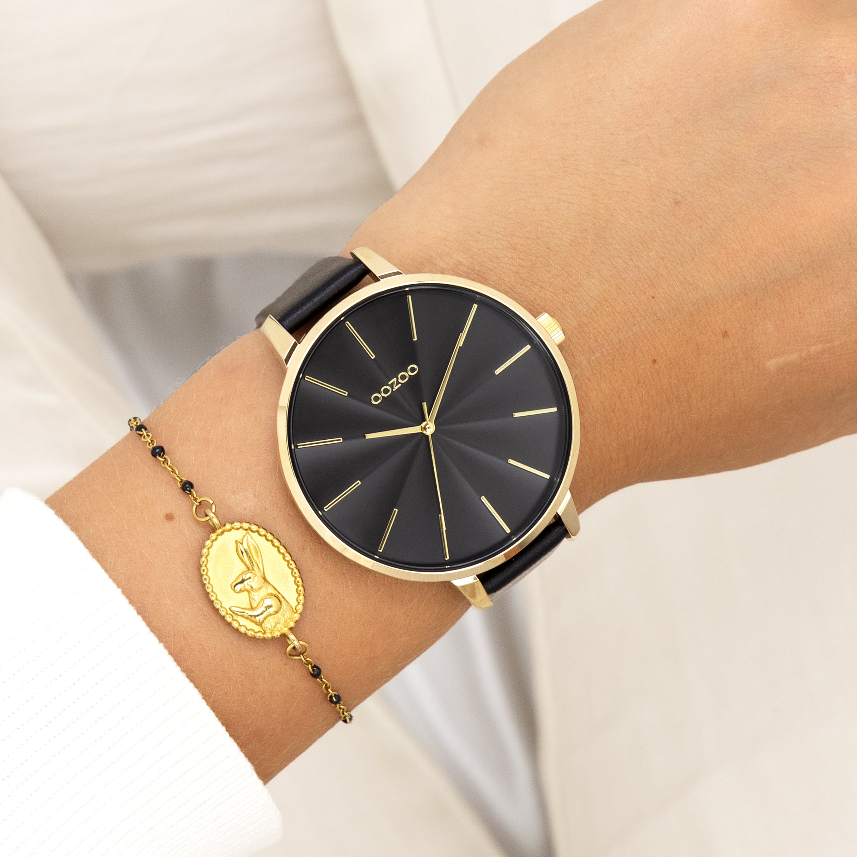 OOZOO Timepieces C11259 Goldfarben mit Schwarz