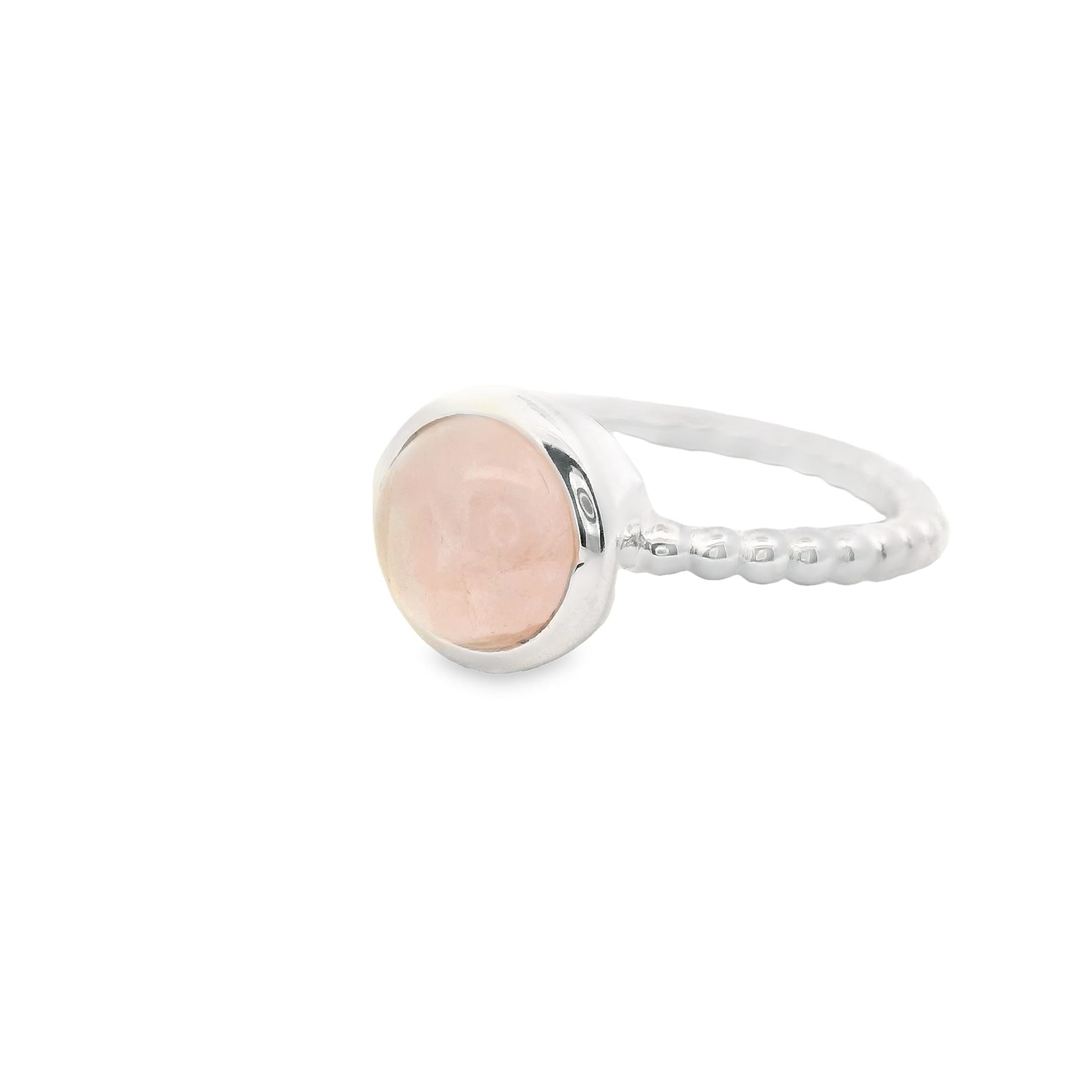 Rosenquarz Silber Ring
