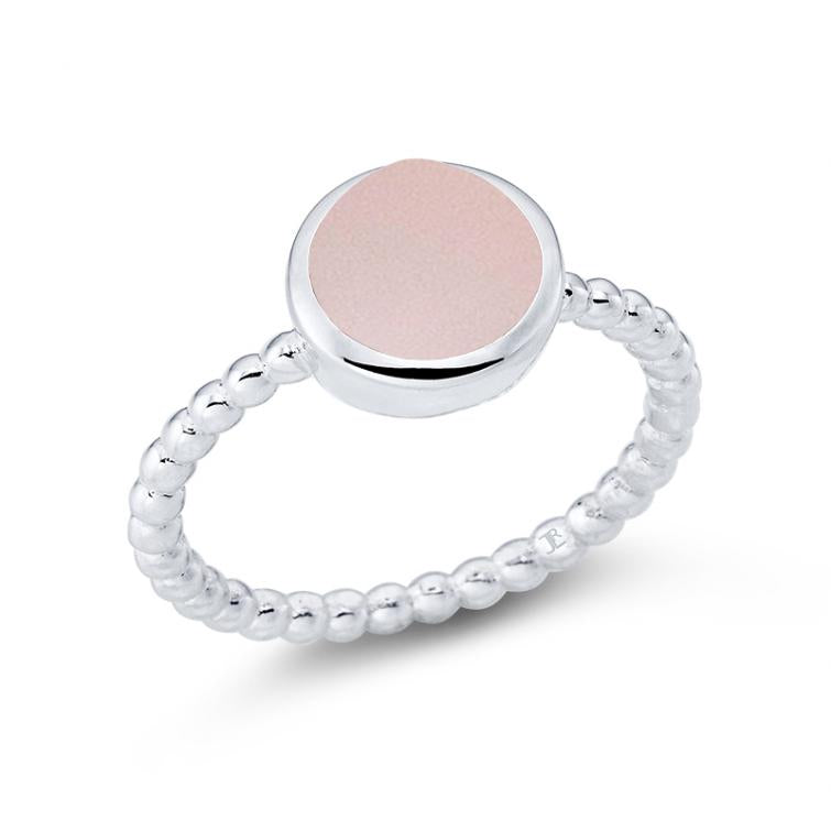 Rosenquarz Silber Ring