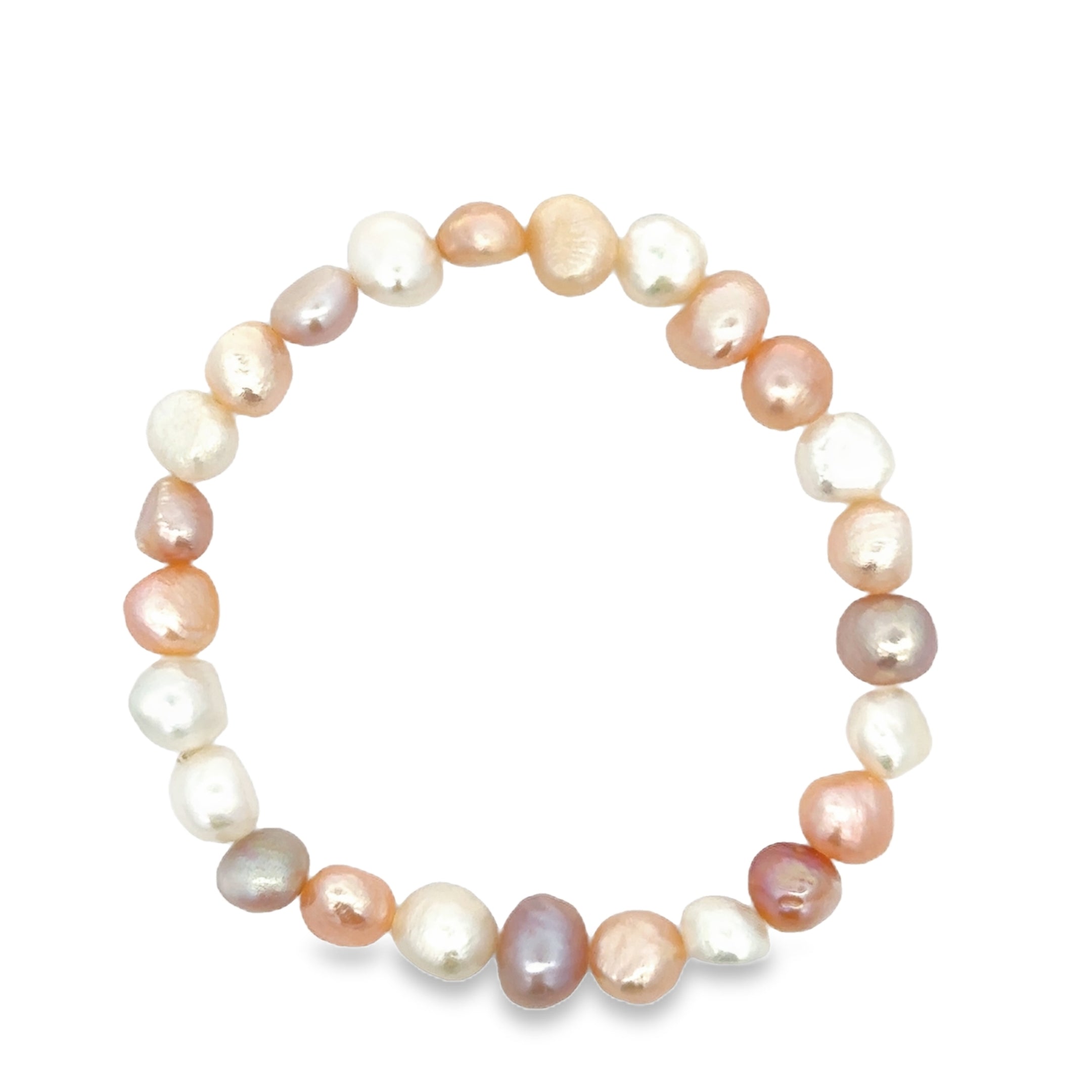 Süsswasserperle elastisches Armband, rosa mix