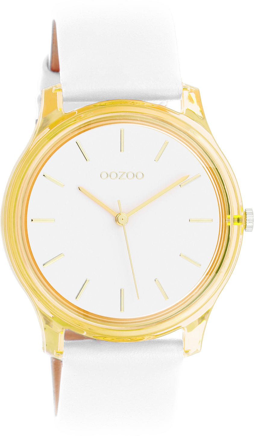 OOZOO Timepieces - C11136 - Damen - Leder-Armband - Weiss Gold