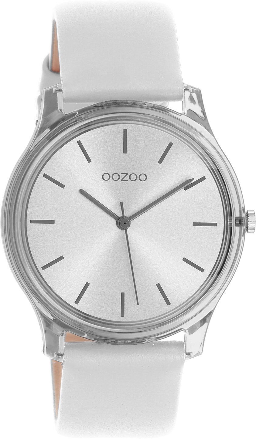 OOZOO Timepieces - C11137 - Damen - Leder-Armband - Hellgrau
