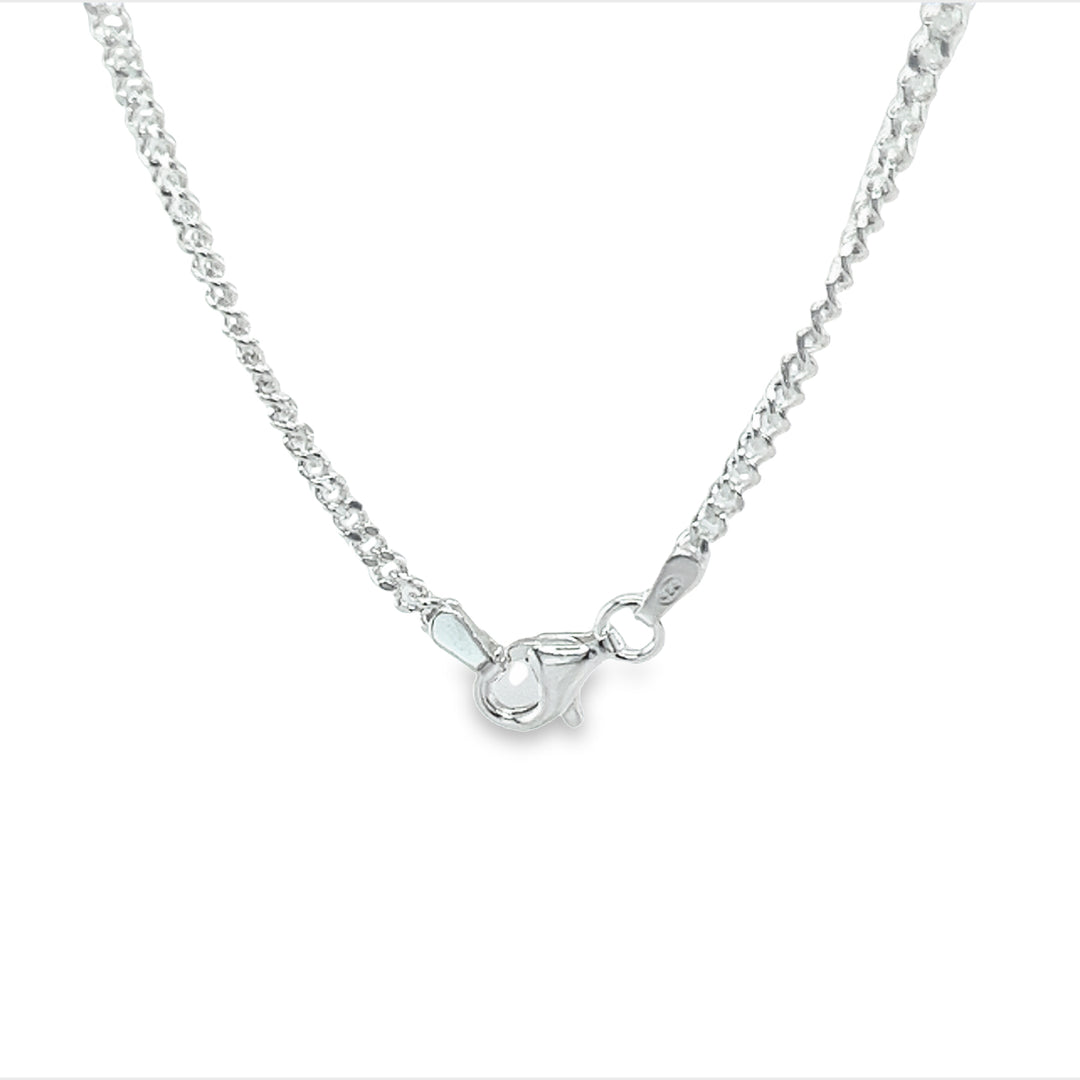 Kette 925er Silber Länge 80 cm Durchmesser: 2,05 mm