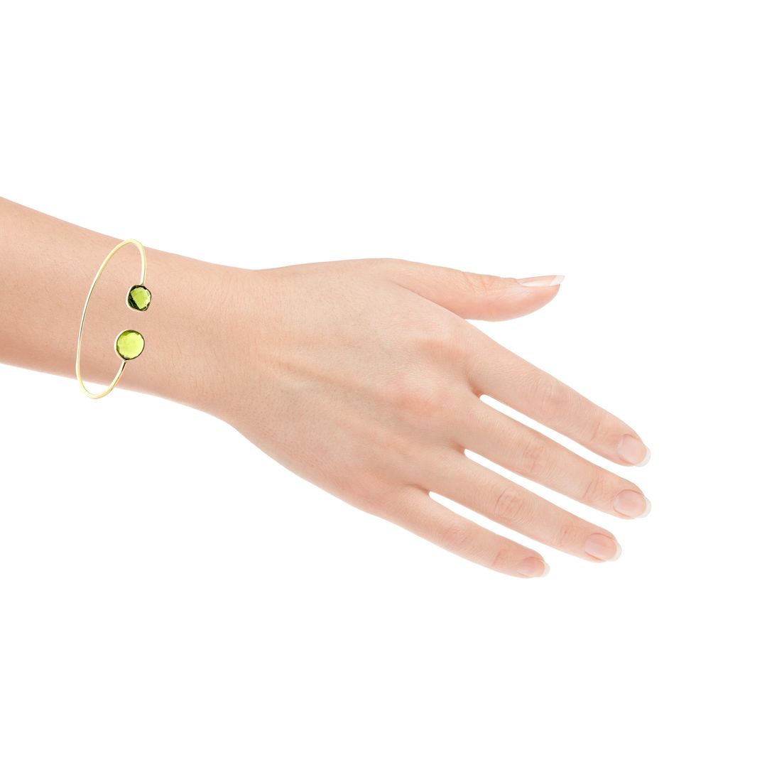 Messing vergoldetes Armband mit Glassteinen, Gröe verstellbar
