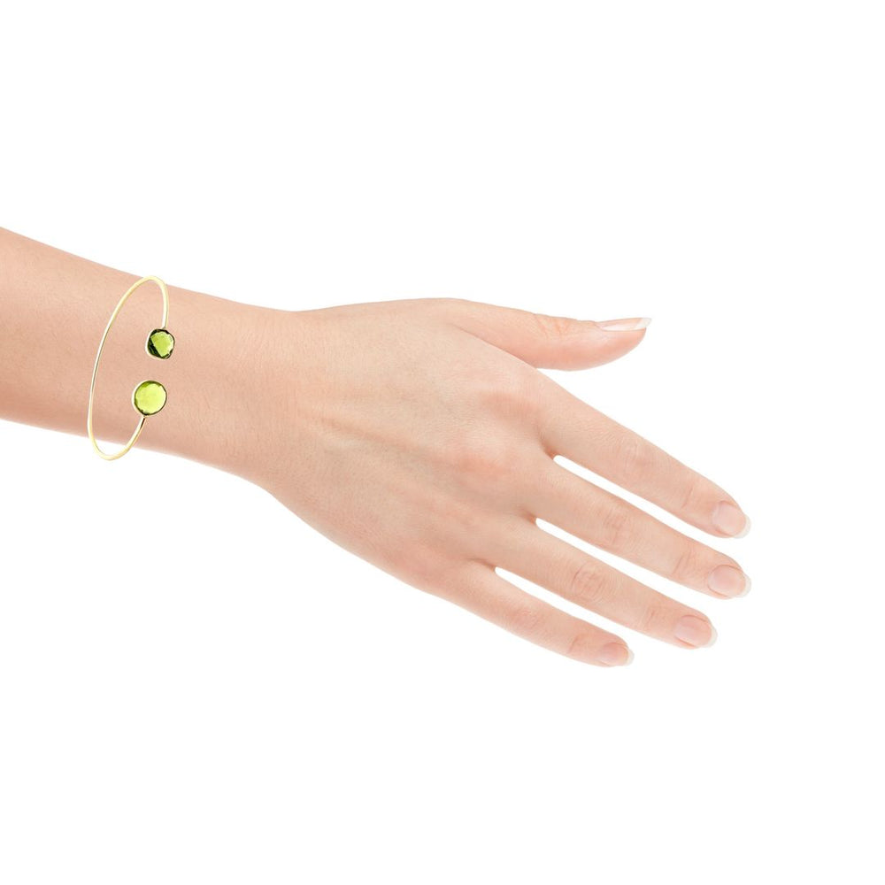 Messing vergoldetes Armband mit Glassteinen, Gröe verstellbar