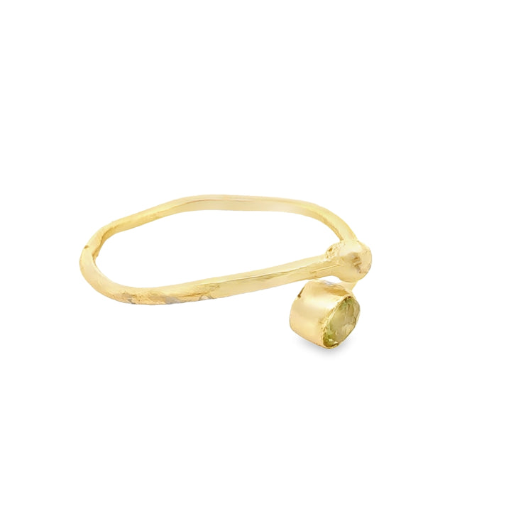Messing vergoldeter Ring mit Glassteinen, Gröe verstellbar
