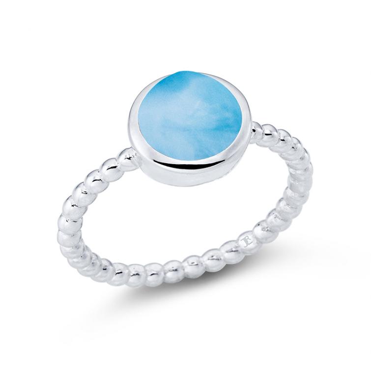 Larimar Silber Ring